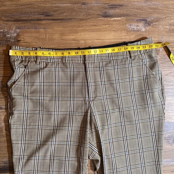 Ava & Viv Brown Checker Board Plaid Stretchy Pants Sz 22W - Picture 9 of 11
